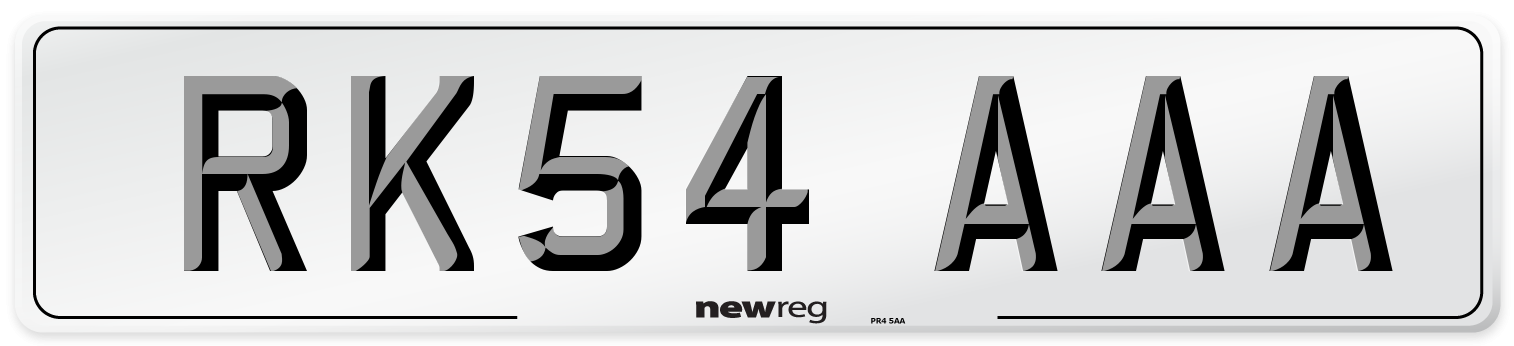 RK54 AAA Number Plate from New Reg